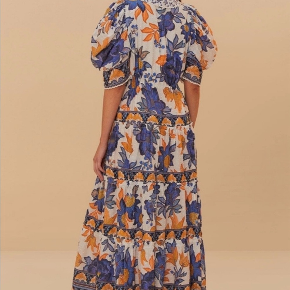 FARM Rio Summer Flowers Off-White Maxi Dress size Small NWT - Picture 2 of 10